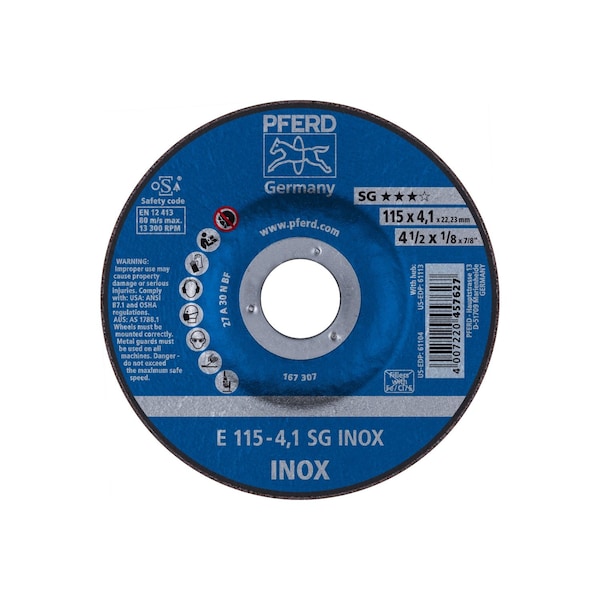 Pferd Grinding Wheel, 4-1/2" x 1/8 61104 - main